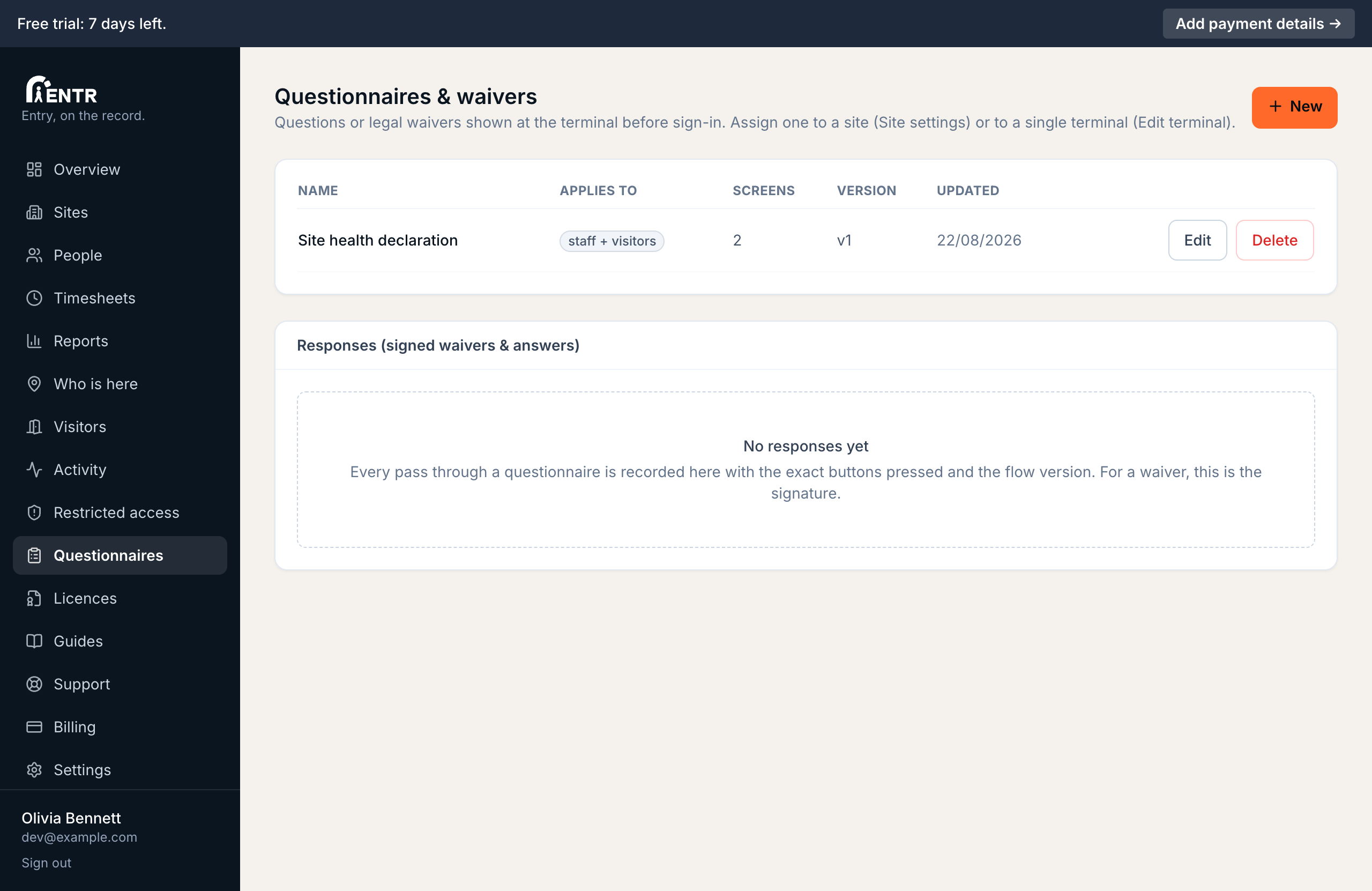 Build a questionnaire